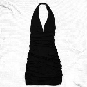 Bebe black halter bandage dress XS